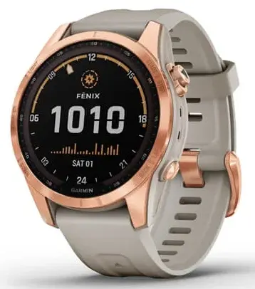 Умные часы Garmin Fenix 7S Solar 42мм Розовое золото/Песочные