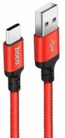 Кабель HOCO Type-C - USB 2м Красный