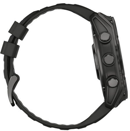 Умные часы Garmin fenix 8 51 мм, AMOLED, титан с DLC, сапфир, силиконовый ремешок цвета чёрный/«серая галька»