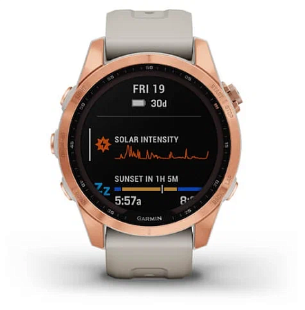 Умные часы Garmin Fenix 7S Solar 42мм Розовое золото/Песочные