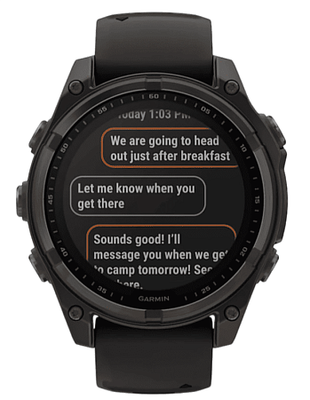 Умные часы Garmin Fenix 8 47 мм, Solar, титан с DLC, сапфир, силиконовый ремешок цвета чёрный/«серая галька»