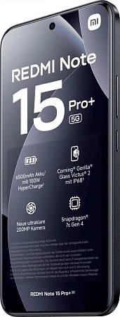 Смартфон Xiaomi Redmi Note 15 Pro+ (5G) 12/512 ГБ Чёрный