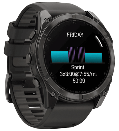 Умные часы Garmin fenix 8 47 мм, AMOLED, титан с DLC, сапфир, силиконовый ремешок цвета чёрный/«серая галька»