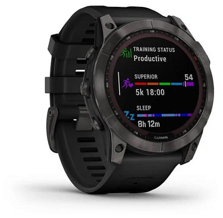 Умные часы Garmin Fenix 7X Sapphire Solar 51мм Серые/Черные